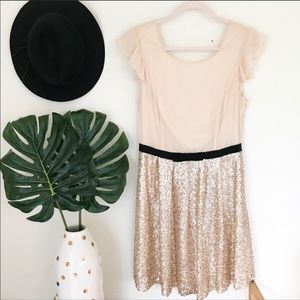 Blush Sequins Cocktail Dress